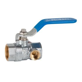 Kogelkraan 1/2" met aftap, 2 x bi.dr. 3032