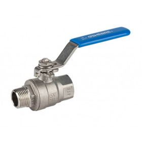 RVS 316 kogelkraan 1 1/4", 2 x BSP bi.dr.