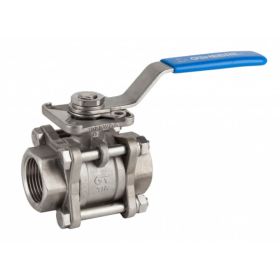 RVS 316 kogelkraan 4", 2 x BSP bi.dr.