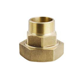 2/3 messing koppeling, vlakke dichting, No. 431, 1 1/4"