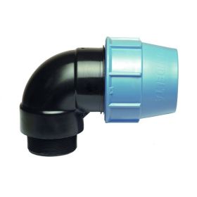 PE knie 90° klemkoppeling, 50 mm x 1 1/4'' bu.dr.