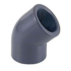 Knie PVC-U 45°, 25 mm x 3/4" bi.dr.