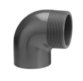 Knie PVC-U 90°, 63 mm x 2" bu.dr.