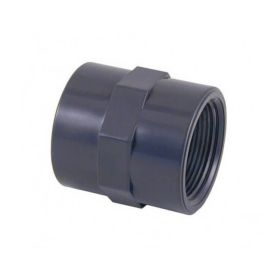 Draadsok PVC-U, PN10, 2 1/2" x 2 1/2" bi. x bi.dr