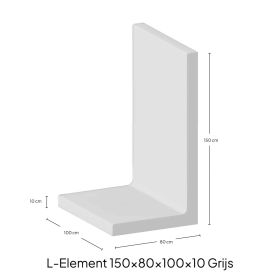 L-Element 150x80x100x10 Grijs Zichtbeton