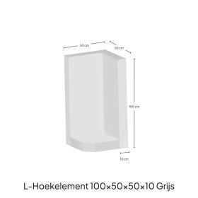 Hoek L-element 100x50x50x10 Grijs Zichtbeton