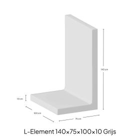 L-Element 140x75x100x10 Grijs Zichtbeton
