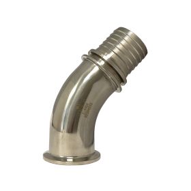Tri-Clamp, RVS 316T, Bocht 45°, 50,5 x 25 mm