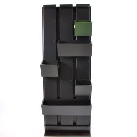 Urban Plantenwand inclusief 5 wandbakken 750x1950 Zwart aluminium