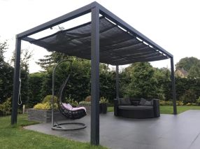 Alu | Pergola + schaduwdoek | 402 x 402 cm