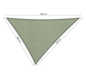 Schaduwdoek driehoek Moonstone Green 3,00 x 3,50 x 4,00