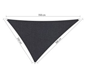 Schaduwdoek driehoek Carbon Black 2,50 x 3,00 x 3,50